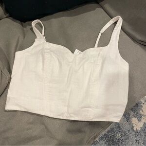 White linen A&F top